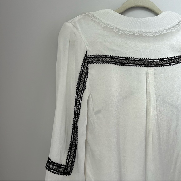 Self-Portrait Monochrome Trimmed Satin Shirt - Picture 7 of 11